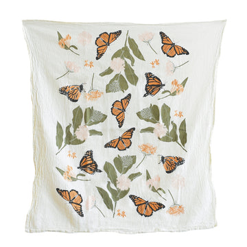 Monarch And Milkweed Tea Towel