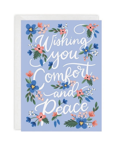wishing you comfort and peace sympathy loss card with envelope